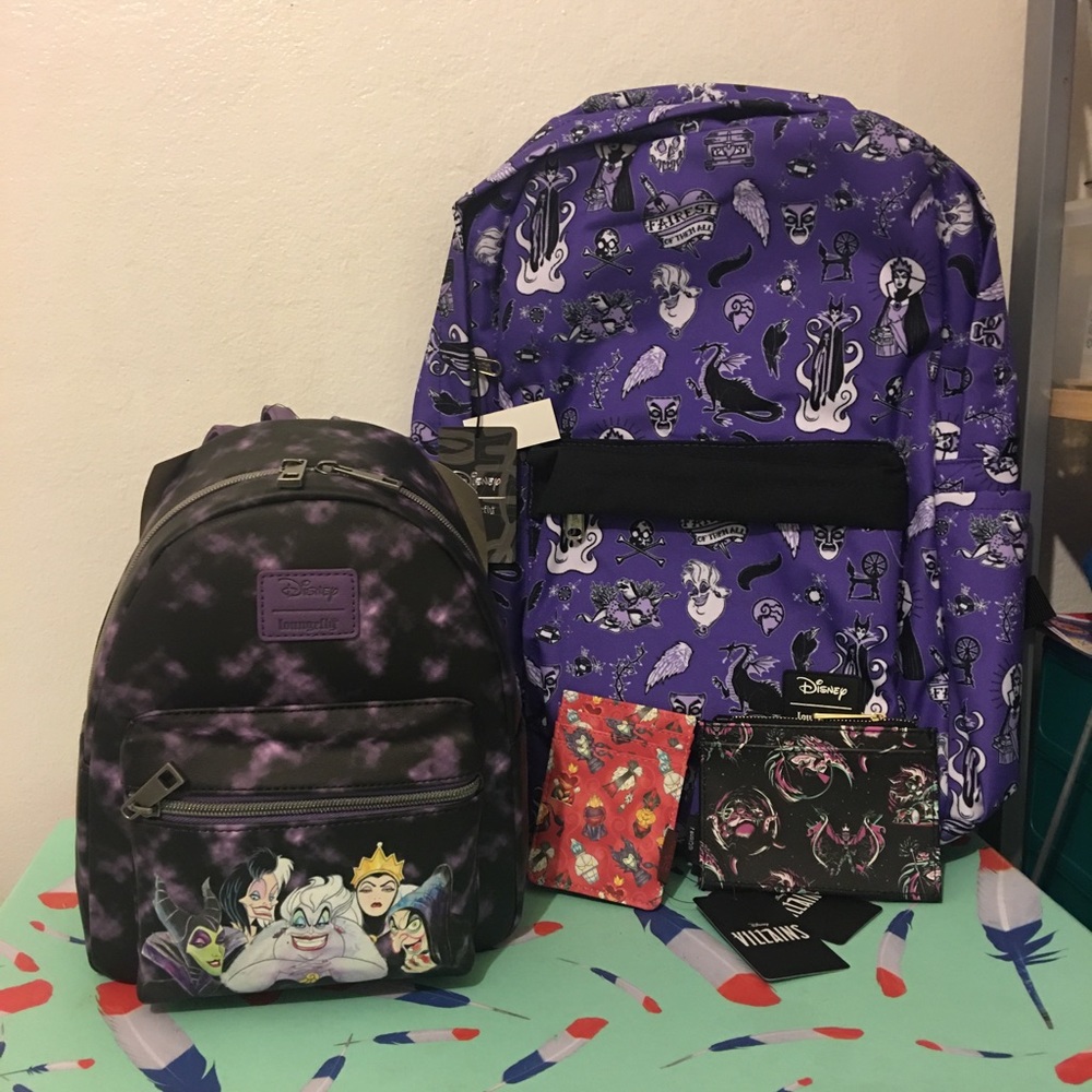 Loungefly Disney villains backpack lot